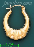 14K Gold Hollow Earrings - Click Image to Close