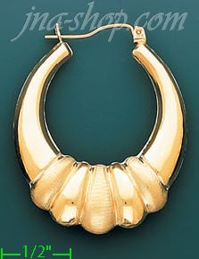 14K Gold Hollow Earrings - Click Image to Close