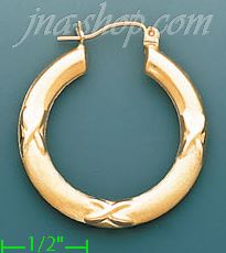 14K Gold Hollow Earrings - Click Image to Close