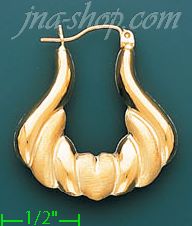 14K Gold Hollow Earrings - Click Image to Close