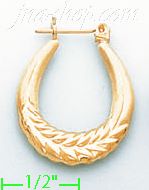 14K Gold Hollow Earrings - Click Image to Close