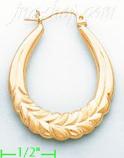 14K Gold Hollow Earrings - Click Image to Close