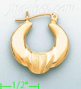 14K Gold Hollow Earrings - Click Image to Close