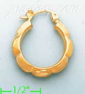 14K Gold Hollow Earrings - Click Image to Close