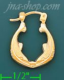 14K Gold Hollow Earrings - Click Image to Close