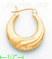 14K Gold Hollow Earrings - Click Image to Close