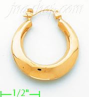 14K Gold Hollow Earrings - Click Image to Close