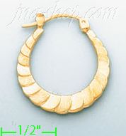 14K Gold Hollow Earrings - Click Image to Close