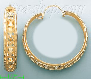 14K Gold Swiss Cut Earrings - Click Image to Close