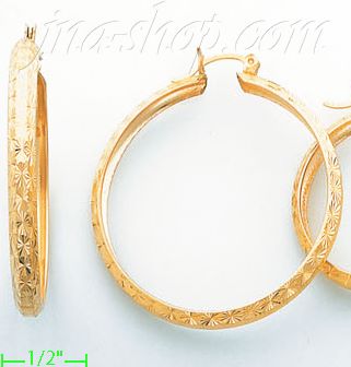 14K Gold Swiss Cut Earrings - Click Image to Close