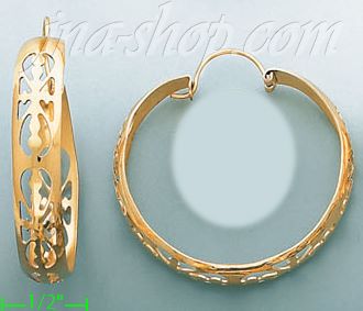 14K Gold Swiss Cut Earrings - Click Image to Close