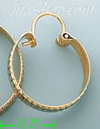 14K Gold Swiss Cut & Designed Hoop Earrings - Click Image to Close