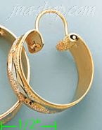 14K Gold Swiss Cut & Designed Hoop Earrings - Click Image to Close