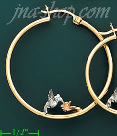 14K Gold Swiss Cut & Designed Hoop Earrings - Click Image to Close