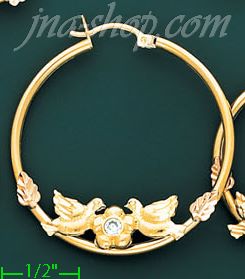 14K Gold Swiss Cut & Designed Hoop Earrings - Click Image to Close