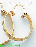 14K Gold Swiss Cut & Designed Hoop Earrings - Click Image to Close