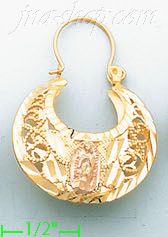 14K Gold Filigree Dia-Cut Earrings - Click Image to Close