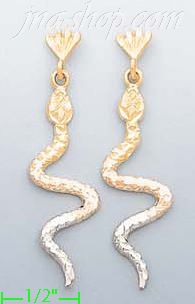 14K Gold 3Color Dia-Cut Earrings - Click Image to Close