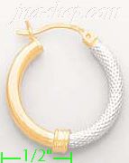 14K Gold Fancy Hoop Earrings - Click Image to Close