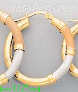 14K Gold Fancy Hoop Earrings - Click Image to Close