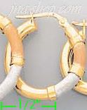 14K Gold Fancy Hoop Earrings - Click Image to Close