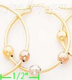 14K Gold Fancy Hoop Earrings - Click Image to Close