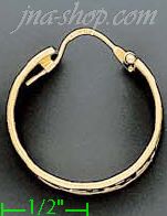 14K Gold Fancy Hoop Earrings - Click Image to Close