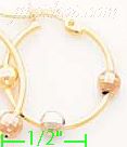 14K Gold Fancy Hoop Earrings - Click Image to Close