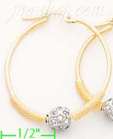 14K Gold Fancy Hoop Earrings - Click Image to Close