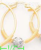 14K Gold Fancy Hoop Earrings - Click Image to Close