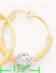 14K Gold Fancy Hoop Earrings - Click Image to Close