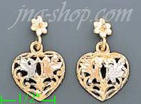 14K Gold 3Color Dia-Cut Earrings - Click Image to Close