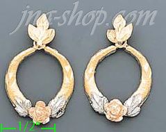 14K Gold 3Color Dia-Cut Earrings - Click Image to Close