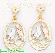 14K Gold 3Color Dia-Cut Earrings - Click Image to Close