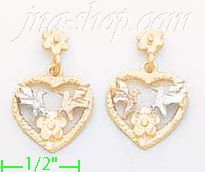 14K Gold 3Color Dia-Cut Earrings - Click Image to Close