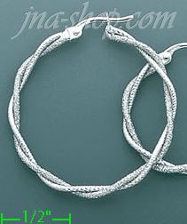 14K Gold Italian Fancy Hoop Earrings - Click Image to Close