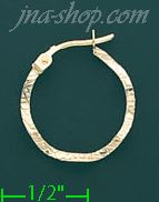 14K Gold Italian Fancy Hoop Earrings - Click Image to Close