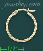 14K Gold Italian Fancy Hoop Earrings - Click Image to Close