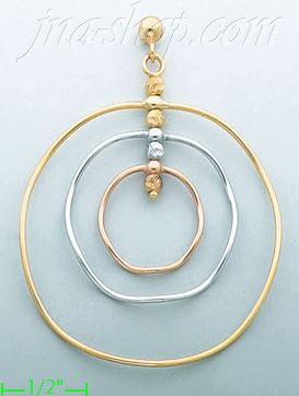 14K Gold Fancy Hoop & Dangling Earrings - Click Image to Close