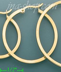 14K Gold Plain & Twist Hoop Earrings - Click Image to Close