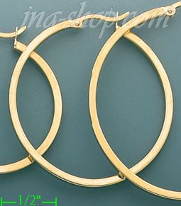 14K Gold Plain & Twist Hoop Earrings - Click Image to Close