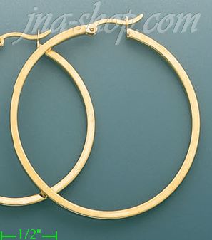 14K Gold Plain & Twist Hoop Earrings - Click Image to Close