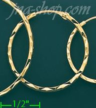 14K Gold Dia-Cut Hoop Earrings - Click Image to Close