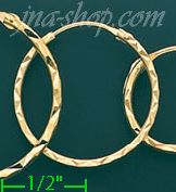 14K Gold Dia-Cut Hoop Earrings - Click Image to Close