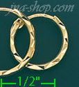 14K Gold Dia-Cut Hoop Earrings - Click Image to Close