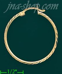 14K Gold Dia-Cut Hoop Earrings - Click Image to Close