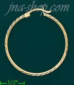 14K Gold Dia-Cut Hoop Earrings - Click Image to Close