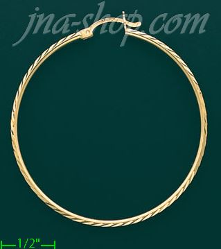 14K Gold Dia-Cut Hoop Earrings - Click Image to Close