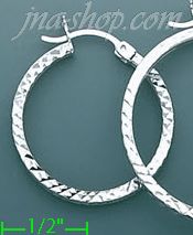 14K Gold White Hoop & Channel CZ Earrings - Click Image to Close