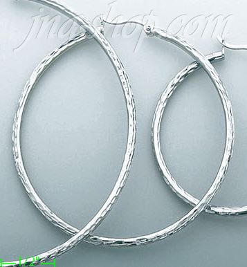 14K Gold White Hoop & Channel CZ Earrings - Click Image to Close